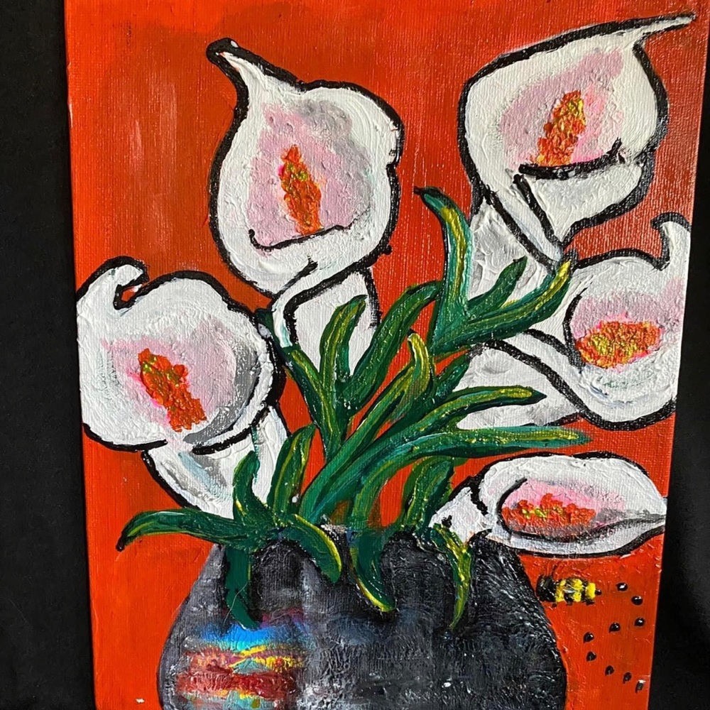 "Callalily" Original Artwork by Kara Mjølhus-8"x10" Acrylic on Canvas board
